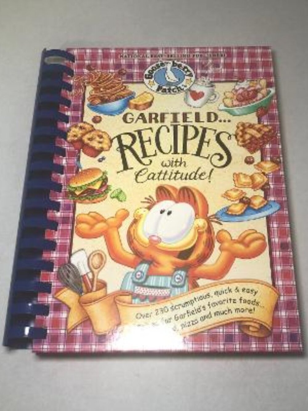 Garfield Recipes with Cattitude Gooseberry Patch Cookbook Spiral Bound Lasagna